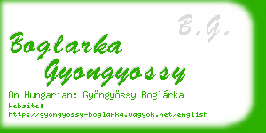 boglarka gyongyossy business card